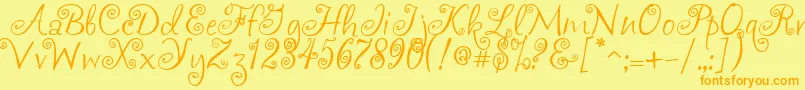 Akafrivolity Font – Orange Fonts on Yellow Background