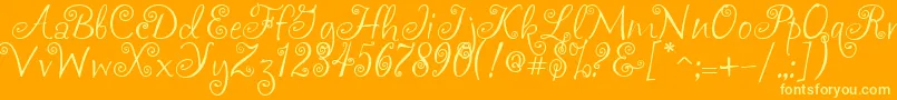 Akafrivolity Font – Yellow Fonts on Orange Background