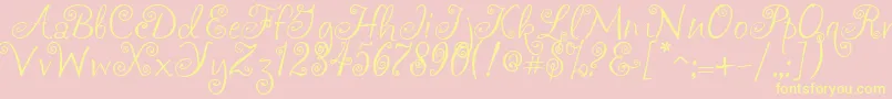 Akafrivolity Font – Yellow Fonts on Pink Background