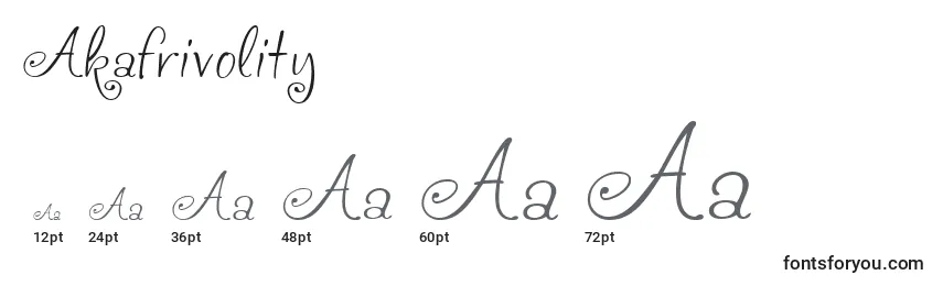 Размеры шрифта Akafrivolity
