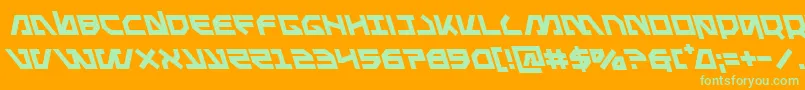 Metalstormleft Font – Green Fonts on Orange Background