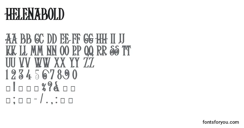 Schriftart HelenaBold – Alphabet, Zahlen, spezielle Symbole
