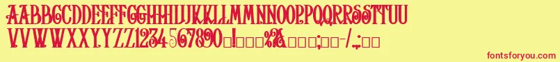HelenaBold Font – Red Fonts on Yellow Background