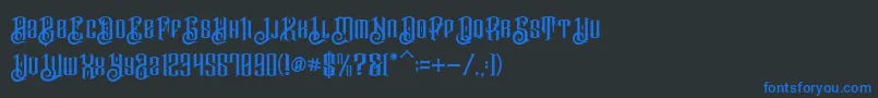 Шрифт BarakahDemo – синие шрифты на чёрном фоне