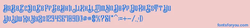 Шрифт BarakahDemo – синие шрифты на розовом фоне