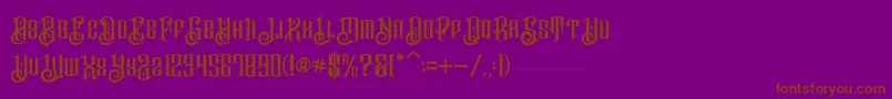 フォントBarakahDemo – 紫色の背景に茶色のフォント