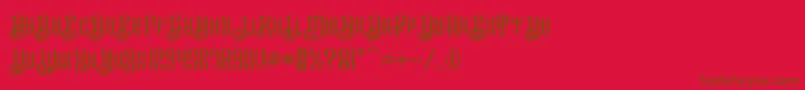 BarakahDemo-fontti – ruskeat fontit punaisella taustalla