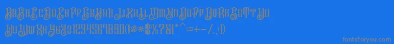 フォントBarakahDemo – 青い背景に灰色の文字