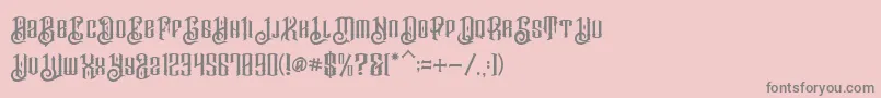 BarakahDemo-fontti – harmaat kirjasimet vaaleanpunaisella taustalla