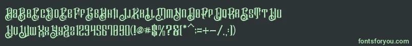 BarakahDemo-fontti – vihreät fontit mustalla taustalla