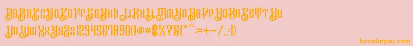 フォントBarakahDemo – オレンジの文字がピンクの背景にあります。