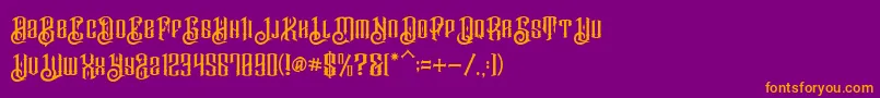 Шрифт BarakahDemo – оранжевые шрифты на фиолетовом фоне