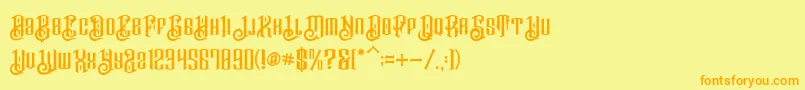 BarakahDemo Font – Orange Fonts on Yellow Background