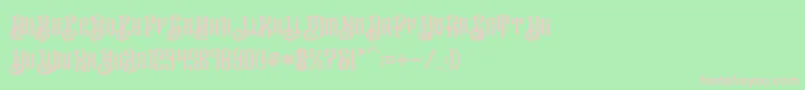 BarakahDemo-fontti – vaaleanpunaiset fontit vihreällä taustalla
