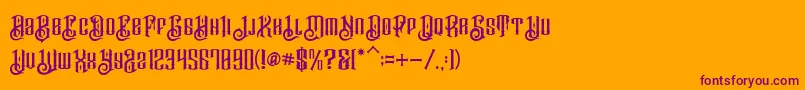 Шрифт BarakahDemo – фиолетовые шрифты на оранжевом фоне