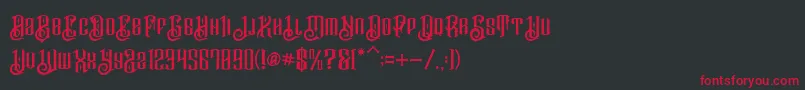 BarakahDemo-fontti – punaiset fontit mustalla taustalla