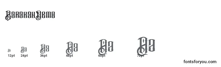 BarakahDemo Font Sizes