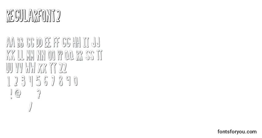 Czcionka RegularFont2 – alfabet, cyfry, specjalne znaki