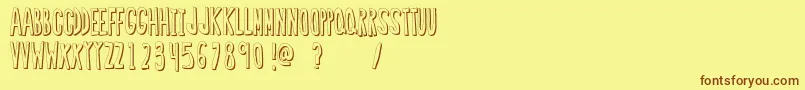 Fonte RegularFont2 – fontes marrons em um fundo amarelo