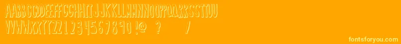 RegularFont2-Schriftart – Gelbe Schriften auf orangefarbenem Hintergrund