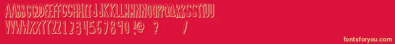 RegularFont2 Font – Yellow Fonts on Red Background