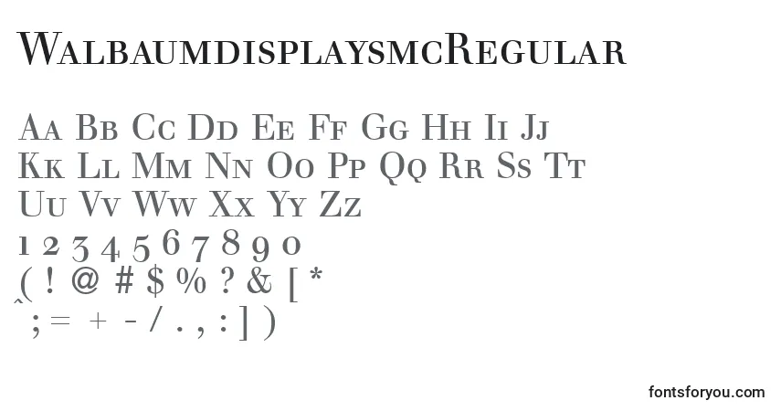 A fonte WalbaumdisplaysmcRegular – alfabeto, números, caracteres especiais