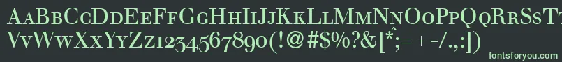 Шрифт WalbaumdisplaysmcRegular – зелёные шрифты на чёрном фоне