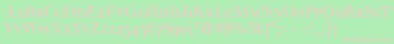 WalbaumdisplaysmcRegular-fontti – vaaleanpunaiset fontit vihreällä taustalla