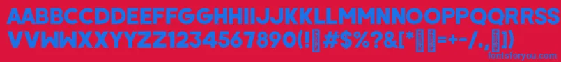 WombyRegular Font – Blue Fonts on Red Background