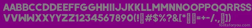 WombyRegular-Schriftart – Graue Schriften auf violettem Hintergrund