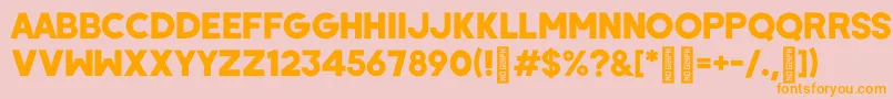 フォントWombyRegular – オレンジの文字がピンクの背景にあります。