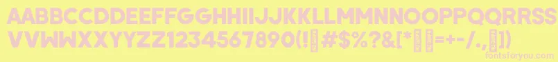 Шрифт WombyRegular – розовые шрифты на жёлтом фоне