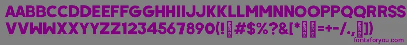 Шрифт WombyRegular – фиолетовые шрифты на сером фоне
