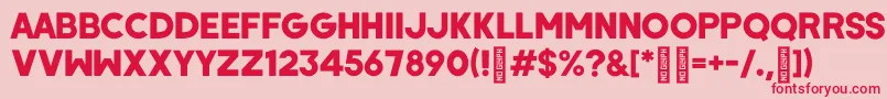 WombyRegular Font – Red Fonts on Pink Background