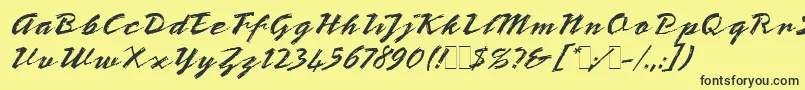 BronxLetPlain.1.0 Font – Black Fonts on Yellow Background