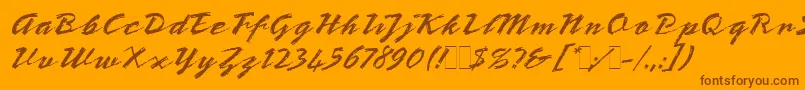 BronxLetPlain.1.0 Font – Brown Fonts on Orange Background