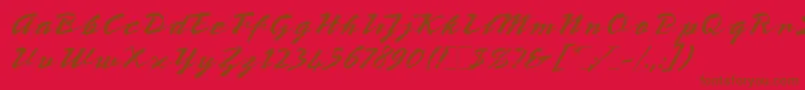 BronxLetPlain.1.0 Font – Brown Fonts on Red Background