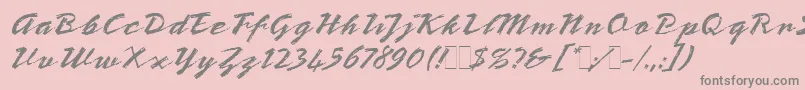 BronxLetPlain.1.0 Font – Gray Fonts on Pink Background