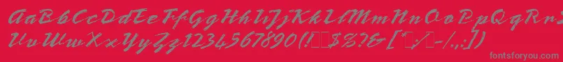 Czcionka BronxLetPlain.1.0 – szare czcionki na czerwonym tle