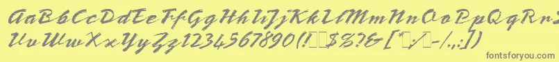 BronxLetPlain.1.0 Font – Gray Fonts on Yellow Background