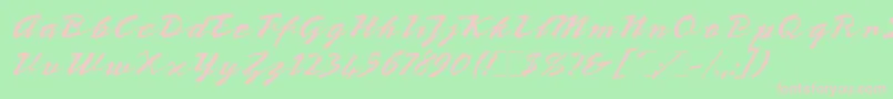 Шрифт BronxLetPlain.1.0 – розовые шрифты на зелёном фоне