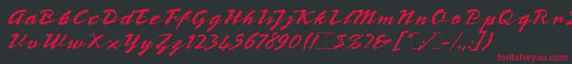 Шрифт BronxLetPlain.1.0 – красные шрифты на чёрном фоне