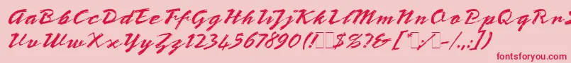 Шрифт BronxLetPlain.1.0 – красные шрифты на розовом фоне