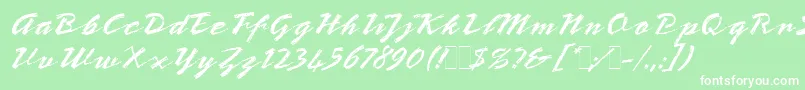 BronxLetPlain.1.0 Font – White Fonts on Green Background