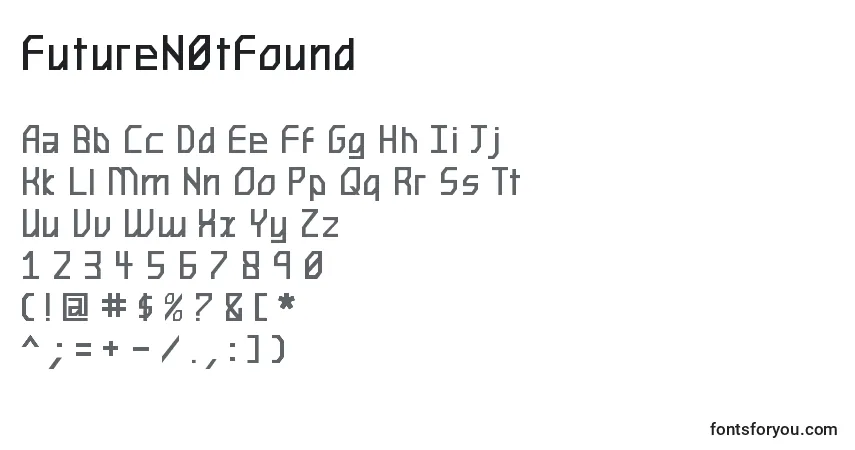 FutureN0tFound Font – alphabet, numbers, special characters