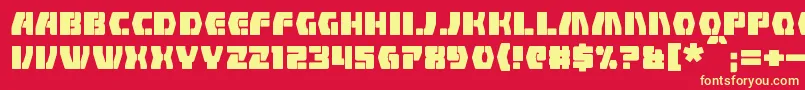 Counterfire-Schriftart – Gelbe Schriften auf rotem Hintergrund
