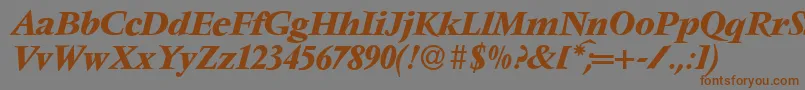 V691RomanBolditalic Font – Brown Fonts on Gray Background