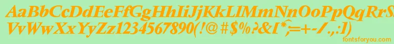 Шрифт V691RomanBolditalic – оранжевые шрифты на зелёном фоне