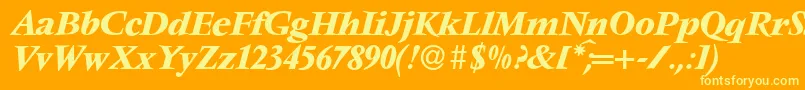V691RomanBolditalic Font – Yellow Fonts on Orange Background