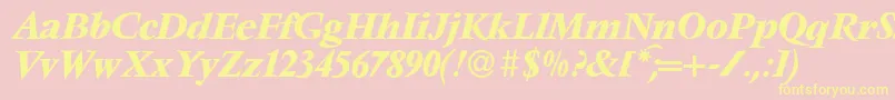 V691RomanBolditalic Font – Yellow Fonts on Pink Background